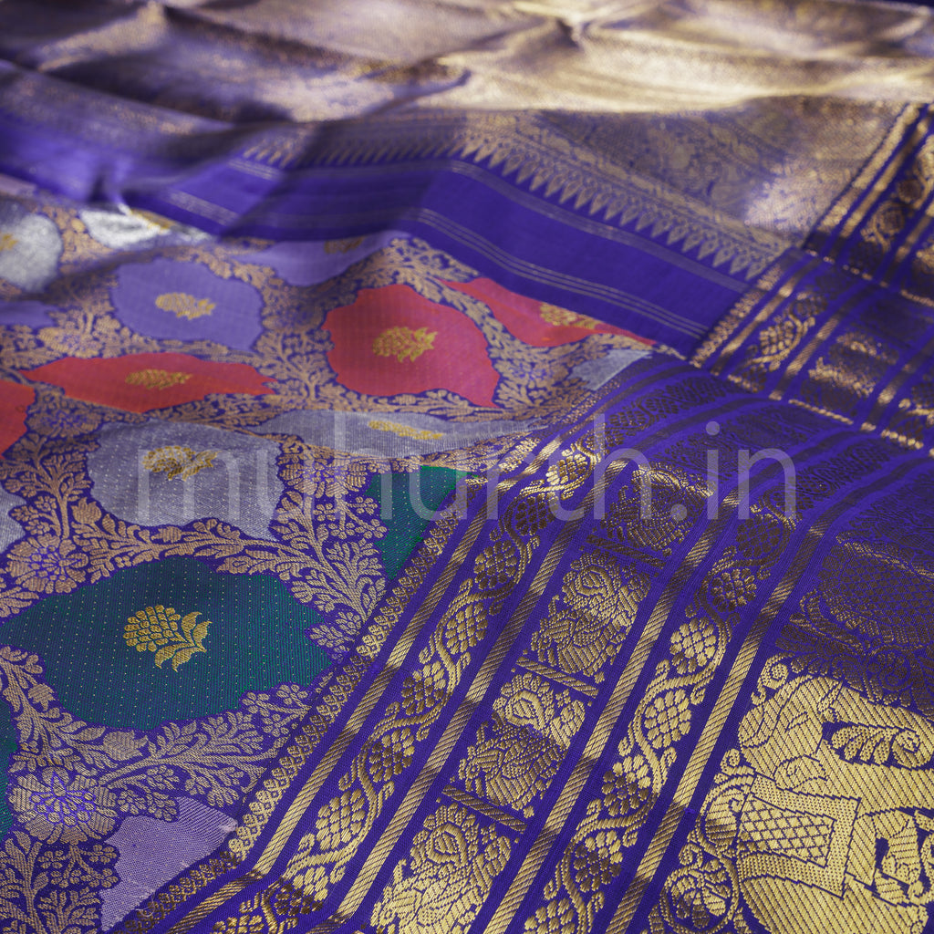 Kanchana Violet Luxury Rangkat Kanjivaram Silk Saree