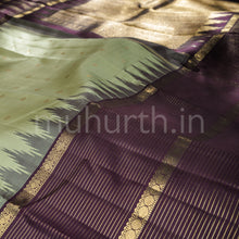 Load image into Gallery viewer, Elaichi Muppagam Pure Zari Kanjivaram Silk Saree Pakku Brown