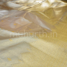 Load image into Gallery viewer, Off-White Organza Tissue Kanjivaram Silk Saree -Border and Weave details