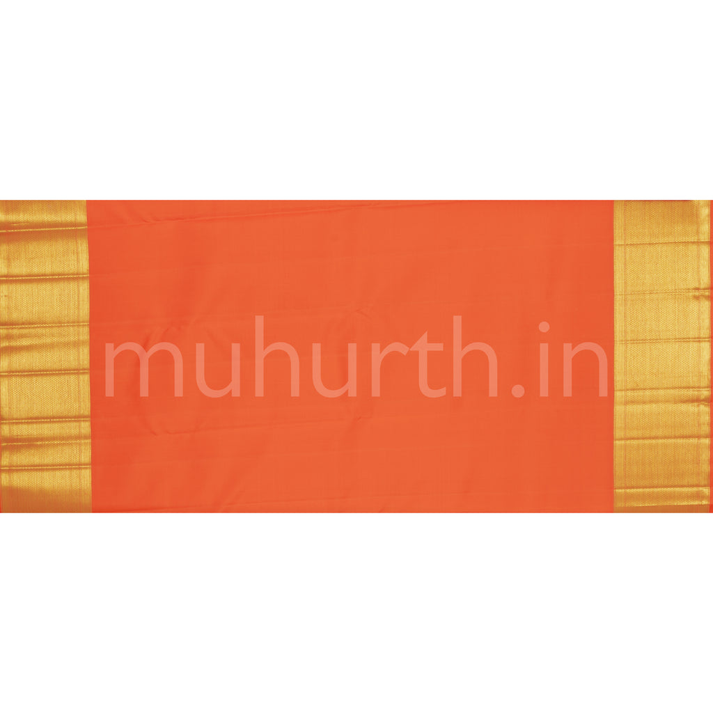 Orange Meenakari Kanjivaram Silk Saree