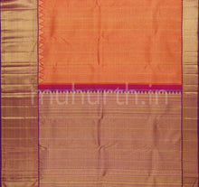 Load image into Gallery viewer, Orange Rose Pure Kanjivaram Silk Saree with Magenta