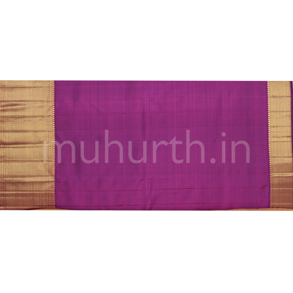 Orange Rose Pure Kanjivaram Silk Saree with Magenta