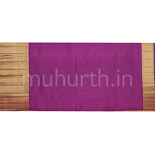 Load image into Gallery viewer, Orange Rose Pure Kanjivaram Silk Saree with Magenta