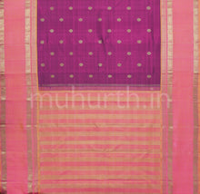Load image into Gallery viewer, Magenta Pure Kanjivaram Silk Saree with Pink Orange