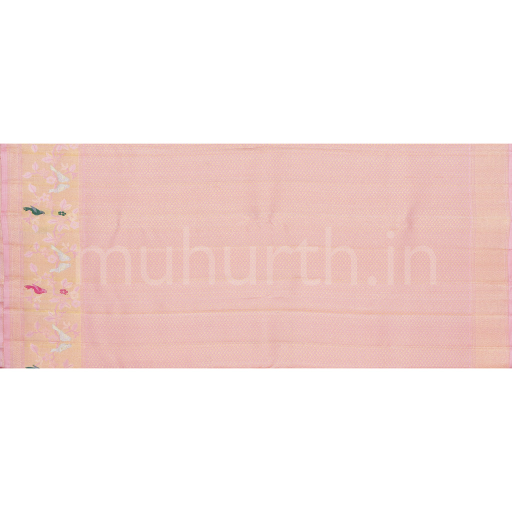 Rose Meenakari Kanjivaram Silk Saree with Pink