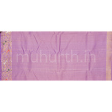 Load image into Gallery viewer, Deep Orange Meenakari Kanjivaram Silk Saree with Lavender