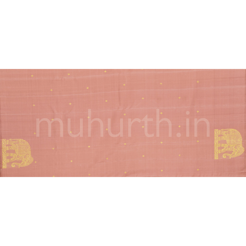 Dusty Peach Pure Kanjivaram Silk Saree  