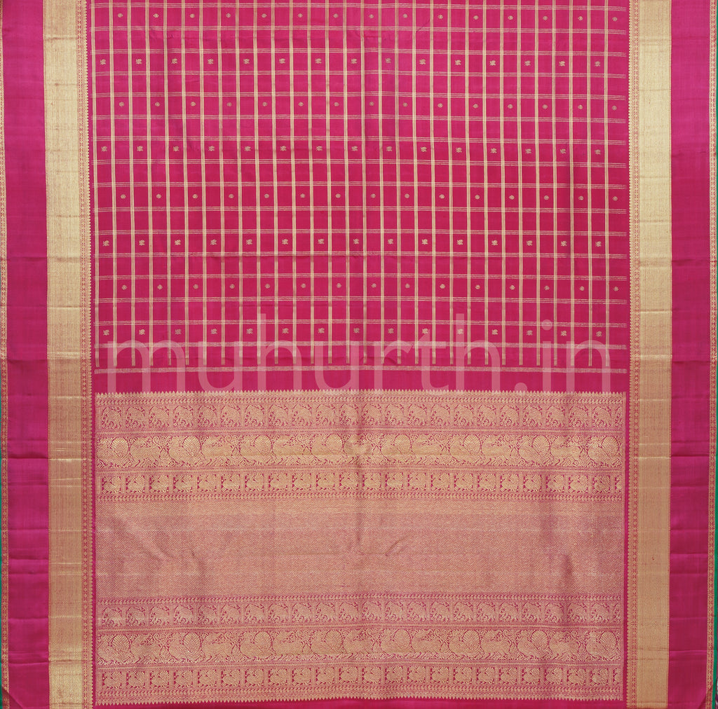 Rose Red Pure Zari Kanjivaram Silk Saree