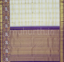 Load image into Gallery viewer, Off-White Pure Meenakari Kanjivaram Silk Saree with Meenakshi