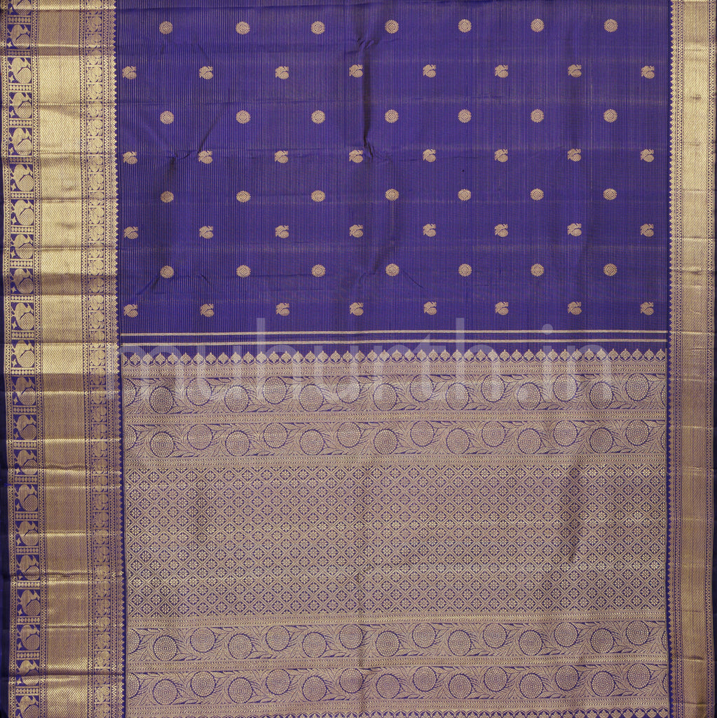 Violet Pure Vaira Oosi Kanjivaram Silk Saree