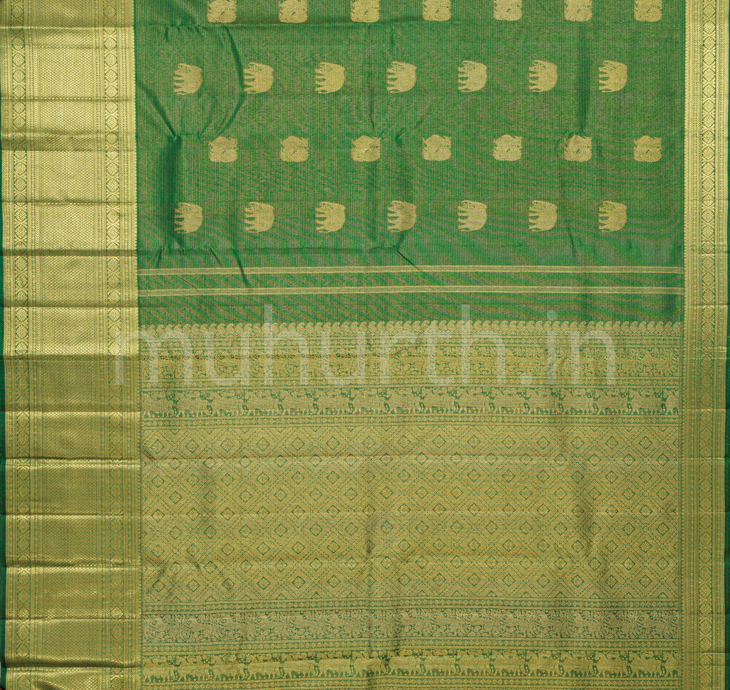 Green Vaira Oosi Tissue Kanjivaram Silk Saree