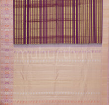 Load image into Gallery viewer, Magenta Veldhari Kanjivaram Silk Saree with Peach