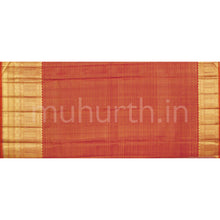 Load image into Gallery viewer, Off-White Vaira Oosi Tissue Kanjivaram Silk Saree with Orange Rose