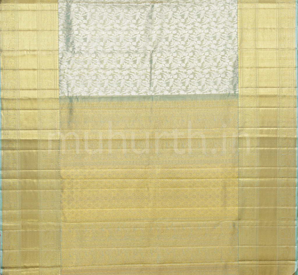 Light Rexona Tissue Kanjivaram Silk Saree : Pallu