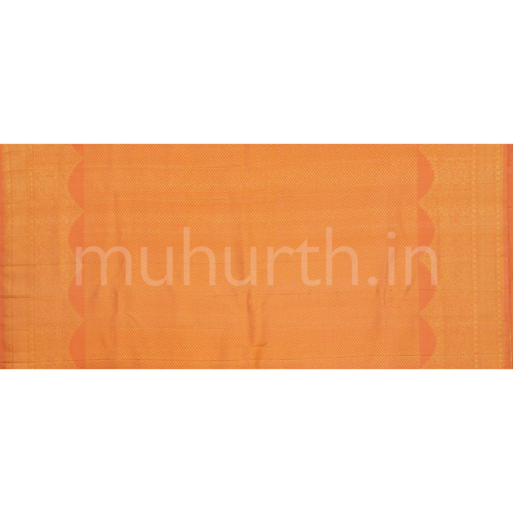 Carrot Orange Luxury Rangkat Pure Kanjivaram Silk Saree