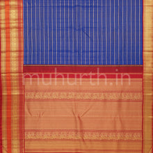 Load image into Gallery viewer, Violet Veldhari Kanjivaram Silk Saree with Bright Red