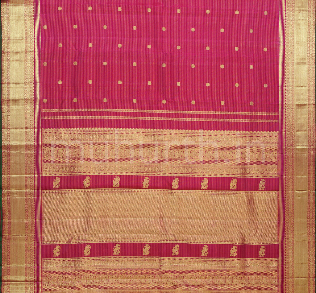 Ruby Magenta Pure Zari Kanjivaram Silk Saree