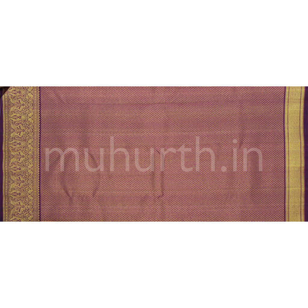 Magenta Meenakari Kanjivaram Silk Saree