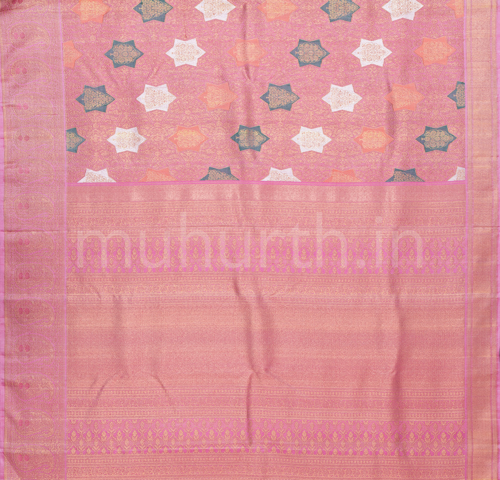 Pink Luxury Rangkat Kanjivaram Silk Saree