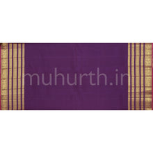 Load image into Gallery viewer, Mauve Pure Zari Kanjivaram Silk Saree with Magenta