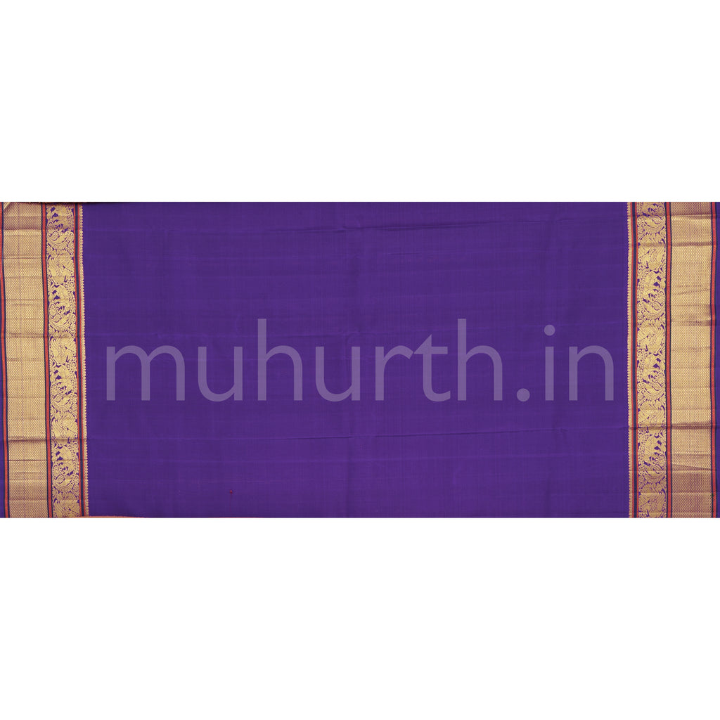 Lavender Pure Kanjivaram Silk Saree with Meenakshi