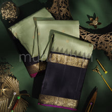Load image into Gallery viewer, Light Elaichi Pure Zari Kanjivaram Silk Saree with Kanchana