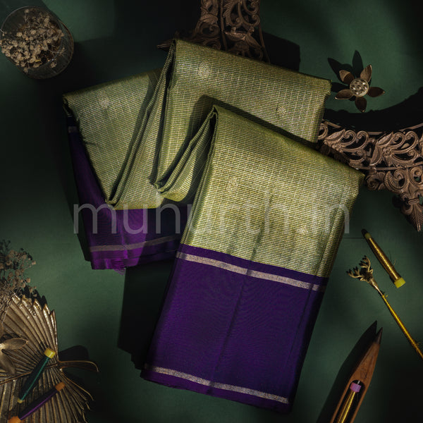 Sampanga Pure Kanjivaram Silk Saree with Meenakshi