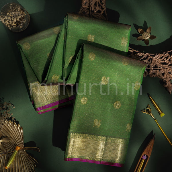 Sampanga Pure Zari Vaira Oosi Kanjivaram Silk Saree