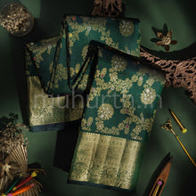 Load image into Gallery viewer, Dark Green Pure Meenakari Kanjivaram Silk Saree