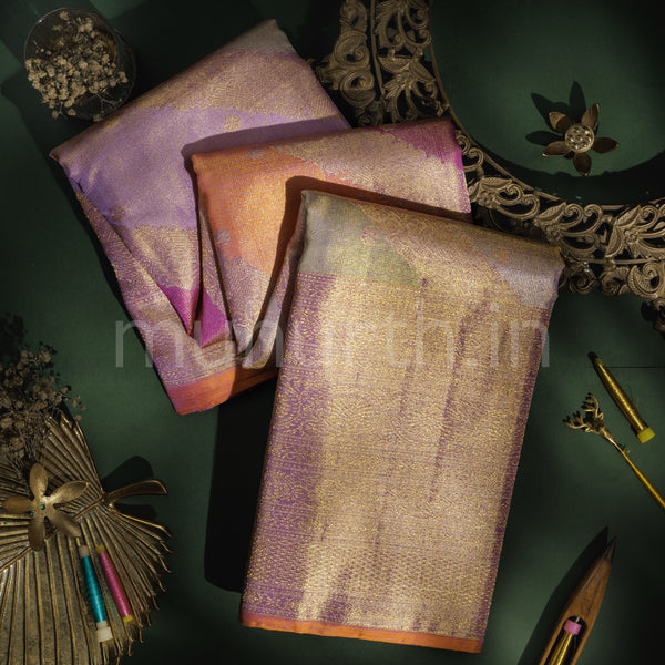 Lavender Rangkat Tissue Luxury Kanjivaram Silk Saree