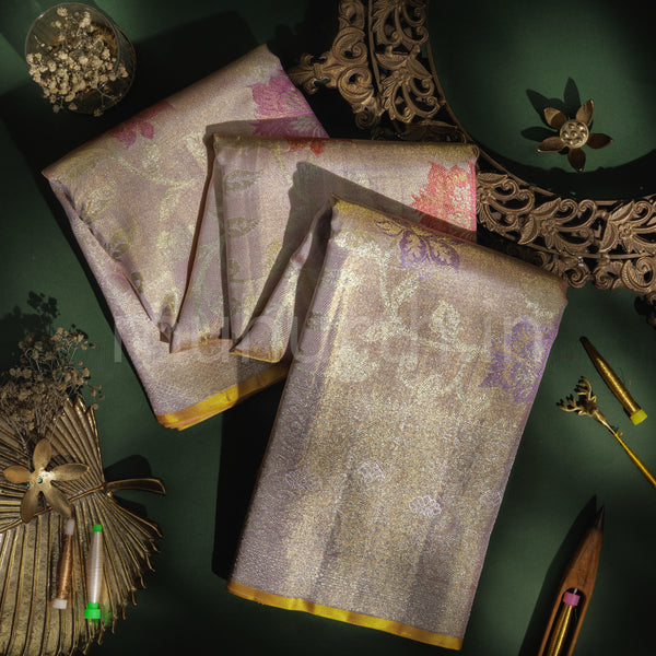 Light Pink Tissue Luxury Kanjivaram Silk Saree