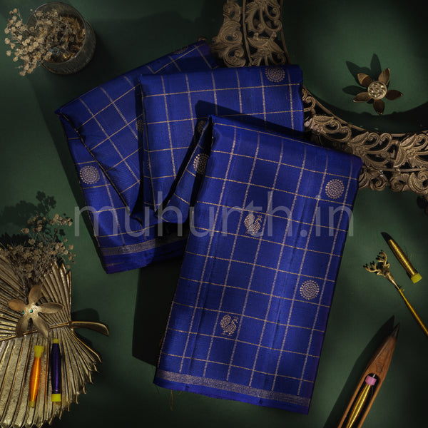 Violet Pure Zari Kanjivaram Silk Saree