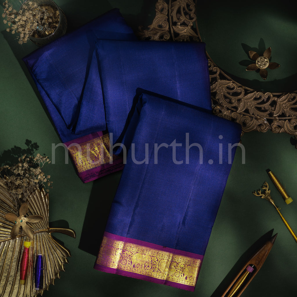 Vijaya Pure Kanjivaram Silk Saree with Magenta