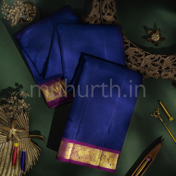 Vijaya Pure Kanjivaram Silk Saree with Magenta