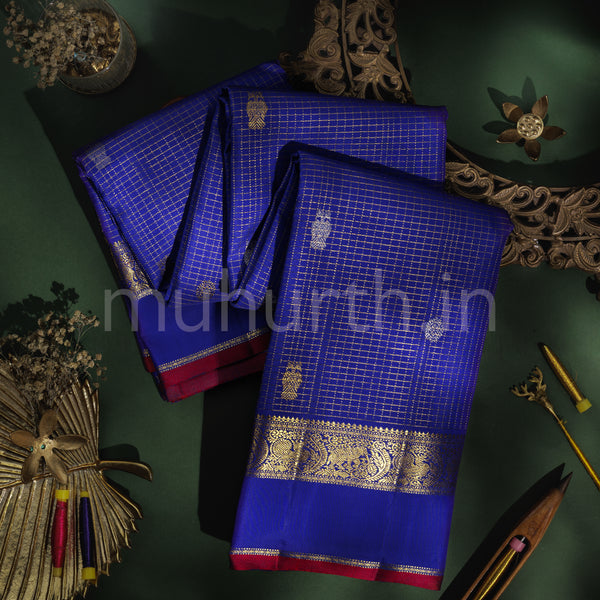 Violet Pure Kanjivaram Silk Saree