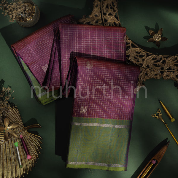Pakku Pure Kanjivaram Silk Saree with Sampanga