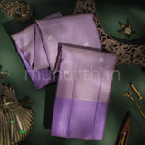 Pastel Lavender Pure Kanjivaram Silk Saree with Lavender