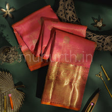 Load image into Gallery viewer, Peach Vaira Oosi Tissue Pure Kanjivaram Silk Saree