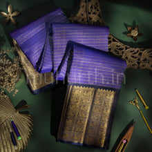 Load image into Gallery viewer, Violet Pure Kanjivaram Silk Saree with Vijaya