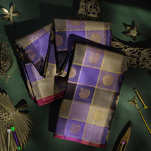 Load image into Gallery viewer, Multi-Colour Checks Pure Zari Kanjivaram Silk Saree