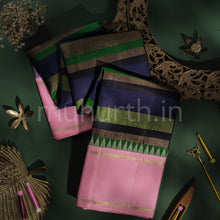 Load image into Gallery viewer, Multi Colour Pure Kanjivaram Silk Saree with Pink