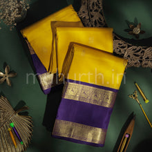 Load image into Gallery viewer, Mustard Pure Kanjivaram Silk Saree with Meenakshi
