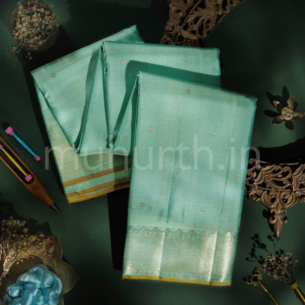 Powder Blue Pure Kanjivaram Silk Saree
