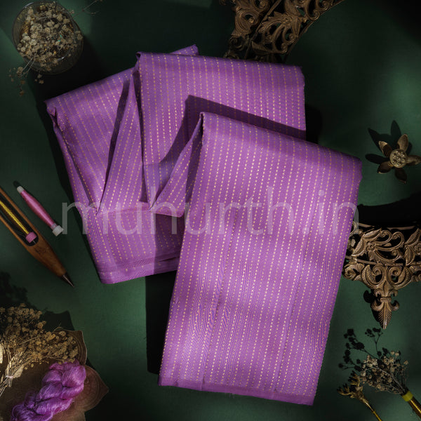 Lilac Pure Zari Kanjivaram Silk Saree