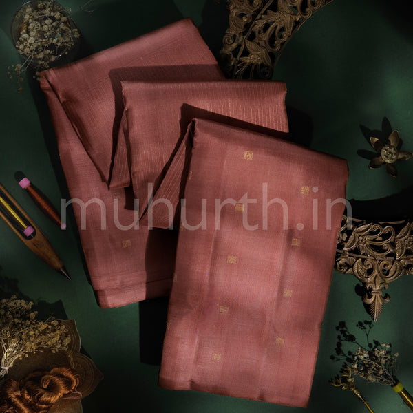 Light Brown Pure Zari Kanjivaram Silk Saree
