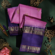 Load image into Gallery viewer, Pink Pure Kanjivaram Silk Saree with Meenakshi