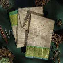 Load image into Gallery viewer, Light Elaichi Pure Zari Kanjivaram Silk Saree with Tiratchai