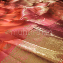 Load image into Gallery viewer, Peach Vaira Oosi Tissue Pure Kanjivaram Silk Saree