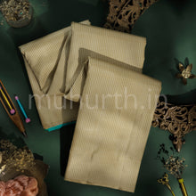 Load image into Gallery viewer, Khaki and White Gasa Gasa Checks Pure Zari Kanjivaram Silk Saree