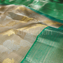 Load image into Gallery viewer, Tussar White Kora Luxury Kanjivaram Silk Saree with Rexona